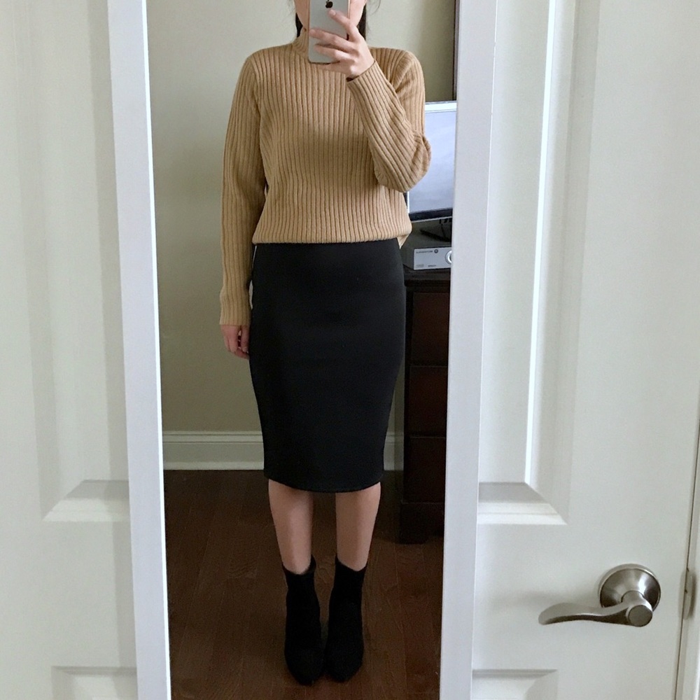 Neoprene scuba pencil skirt
